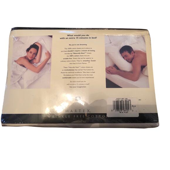 Vintage Martex 1995 Twin Beige Flat sheet 100% cotton Made in USA New - Picture 3 of 3